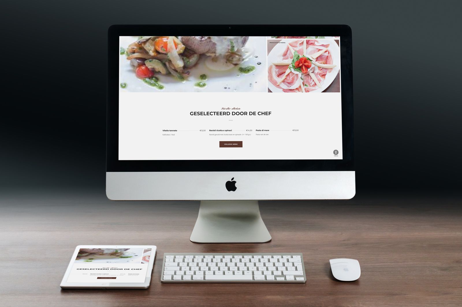 Betaalbare maatwerk website voor restaurant Palladio